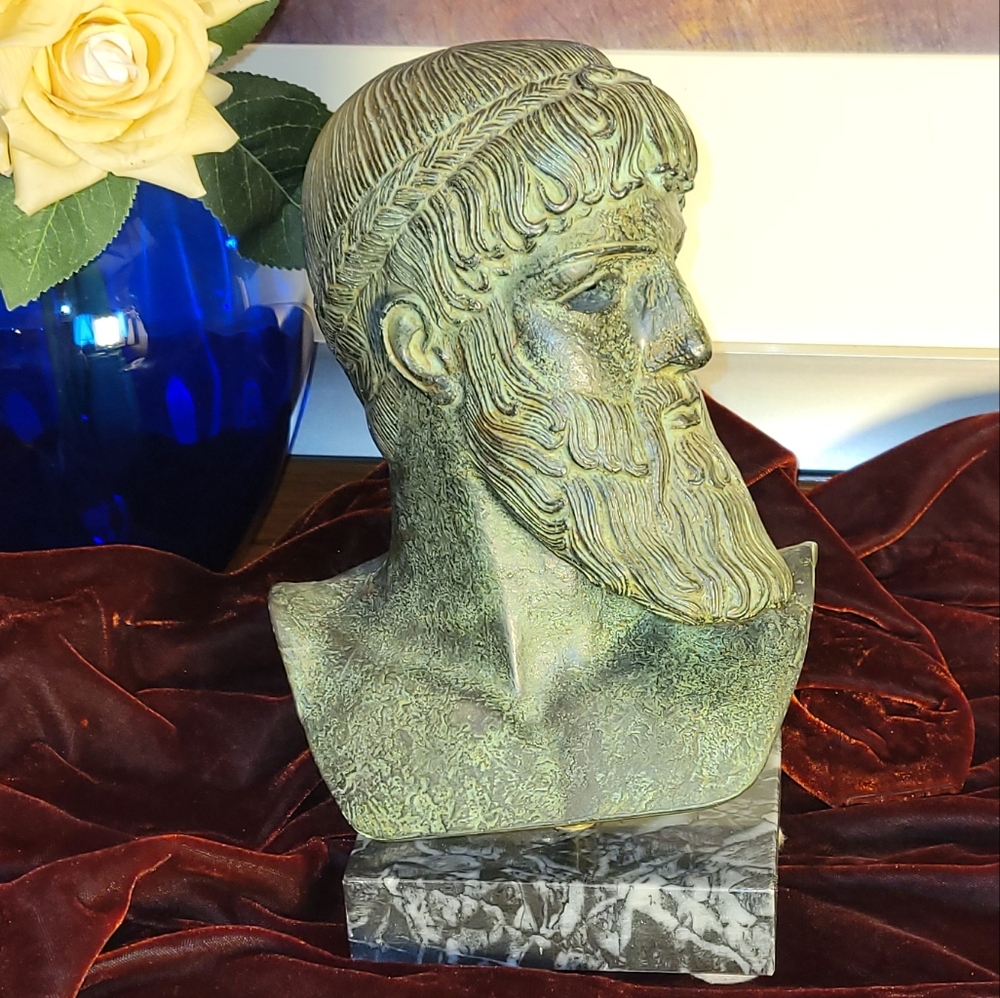 Zeus-Poseidon Bronze Sculpture Patenated.